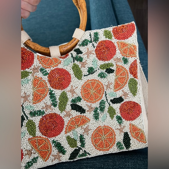 Sol and Mer Beaded Orange Tote from Marshall’s / TJ Maxx - Picture 4 of 8